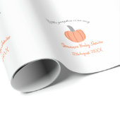 小さなかぼちゃがオレンジ色の灰色の赤ちゃんシャワーAに行く ラッピングペーパー (ロールコーナー)