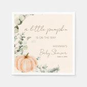 小さなかぼちゃがオレンジ色の赤ちゃんシャワーを浴びる スタンダードカクテルナプキン (正面)