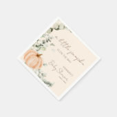 小さなかぼちゃがオレンジ色の赤ちゃんシャワーを浴びる スタンダードカクテルナプキン (角)