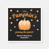 小さなかぼちゃがパッチの赤ちゃんシャワーに参加 スタンダードカクテルナプキン (正面)