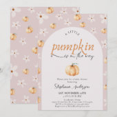 小さなかぼちゃが生まれてくる 秋のベイビーシャワー 招待状 (正面/裏面)