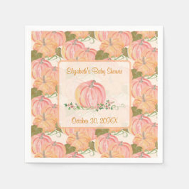 小さなかぼちゃが秋の赤ちゃんシャワーの途中にある スタンダードカクテルナプキン