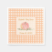 小さなかぼちゃが秋の赤ちゃんシャワーの途中にある スタンダードカクテルナプキン (正面)