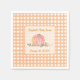 小さなかぼちゃが秋の赤ちゃんシャワーの途中にある スタンダードカクテルナプキン