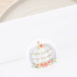 小さなかぼちゃが赤ちゃんシャワーの途中にある ラウンドシール