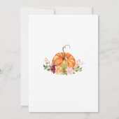 小さなかぼちゃが赤ちゃんシャワーの途中にある 招待状 (裏面)