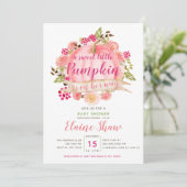 小さなかぼちゃが赤ちゃんシャワーの途中にある 招待状 (スタンド正面)