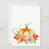 小さなかぼちゃが赤ちゃんシャワーの途中にある 招待状 (裏面)