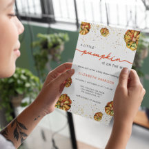 小さなかぼちゃが赤ちゃんシャワーの途中にある