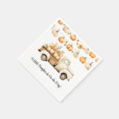 小さなかぼちゃが赤ちゃんシャワーを浴びている スタンダードカクテルナプキン (角)