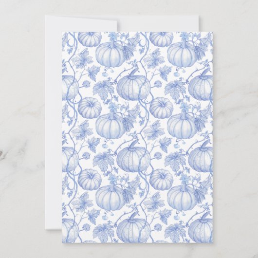 小さなかぼちゃが赤ちゃんシャワーを浴びている 招待状 (裏面)