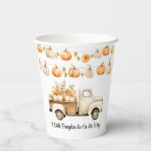 小さなかぼちゃが赤ちゃんシャワーを浴びている 紙コップ (裏面)