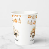 小さなかぼちゃが赤ちゃんシャワーを浴びている 紙コップ (左)