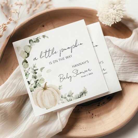 小さなかぼちゃが赤ちゃんシャワーを浴びる スタンダードカクテルナプキン