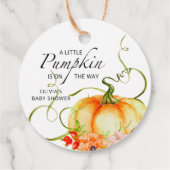 小さなかぼちゃが赤ちゃんシャワーを浴びる フェイバータグ (裏面)