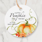 小さなかぼちゃが赤ちゃんシャワーを浴びる フェイバータグ (正面)