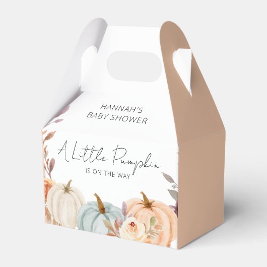 小さなかぼちゃが赤ちゃんシャワーを浴びる フェイバーボックス (正面サイド)