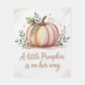 小さなかぼちゃが赤ちゃんシャワーを浴びる フリースブランケット (正面)