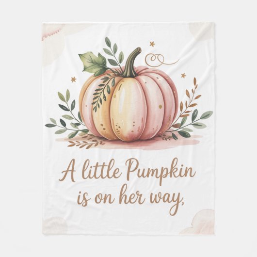 小さなかぼちゃが赤ちゃんシャワーを浴びる フリースブランケット (正面)