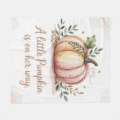 小さなかぼちゃが赤ちゃんシャワーを浴びる フリースブランケット (正面(横))