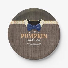 小さなかぼちゃが赤ちゃんシャワーを浴びる ペーパープレート