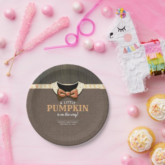 小さなかぼちゃが赤ちゃんシャワーを浴びる ペーパープレート (パーティー)