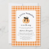 小さなかぼちゃが赤ちゃんシャワーを浴びる 招待状 (正面)