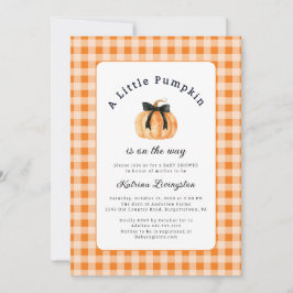 小さなかぼちゃが赤ちゃんシャワーを浴びる 招待状