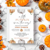 小さなかぼちゃが赤ちゃんシャワーを浴びる 招待状