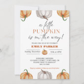 小さなかぼちゃが赤ちゃんシャワーを浴びる 招待状 (正面)