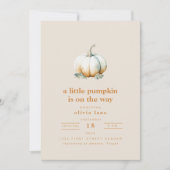 小さなかぼちゃが赤ちゃんシャワーを浴びる 招待状 (正面)