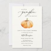 小さなかぼちゃが赤ちゃんシャワーを浴びる 招待状 (正面)