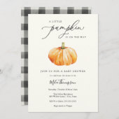 小さなかぼちゃが赤ちゃんシャワーを浴びる 招待状 (正面/裏面)