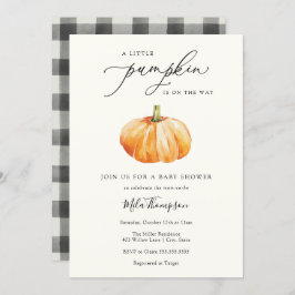 小さなかぼちゃが赤ちゃんシャワーを浴びる 招待状