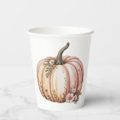 小さなかぼちゃが赤ちゃんシャワーを浴びる 紙コップ (裏面)