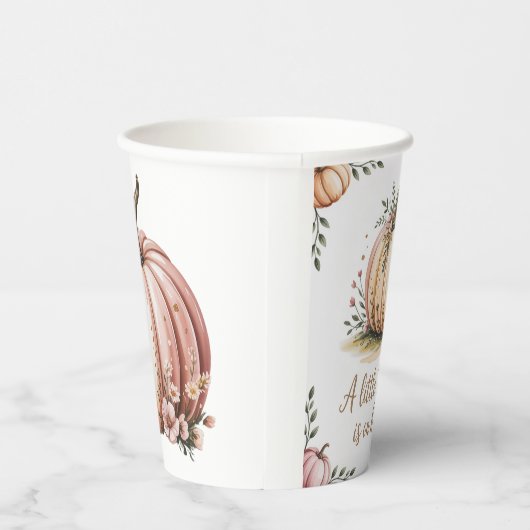 小さなかぼちゃが赤ちゃんシャワーを浴びる 紙コップ (右)