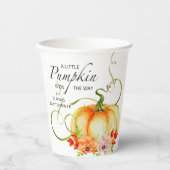 小さなかぼちゃが赤ちゃんシャワーを浴びる 紙コップ (正面)