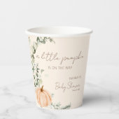 小さなかぼちゃが赤ちゃんシャワーを浴びる 紙コップ (正面)