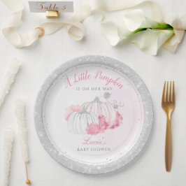 小さなかぼちゃが赤ちゃんシャワーエレガントを浴びる ペーパープレート