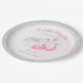 小さなかぼちゃが赤ちゃんシャワーエレガントを浴びる ペーパープレート (アングル)