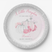 小さなかぼちゃが赤ちゃんシャワーエレガントを浴びる ペーパープレート (正面)