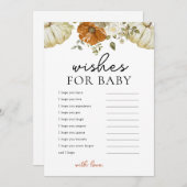 小さなかぼちゃが赤ちゃんシャワーカードを願う シーズンカード (正面/裏面)