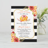 小さなかぼちゃが途中だ |女の子の赤ちゃんシャワー 招待状 (スタンド正面)