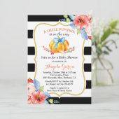 小さなかぼちゃが途中だ |男の子の赤ちゃんシャワー 招待状 (スタンド正面)