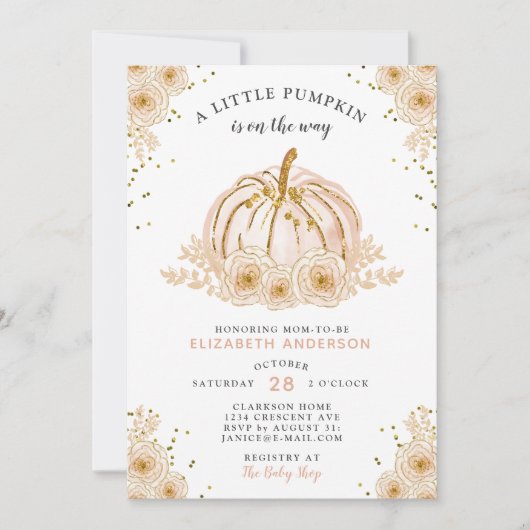 小さなかぼちゃが途中で甘いフローラ 招待状 (正面)