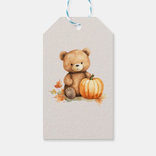 小さなかぼちゃが途中で飾られている ギフトタグ (裏面)