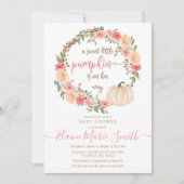 小さなかぼちゃが途中にある秋の赤ちゃん 招待状 (正面)