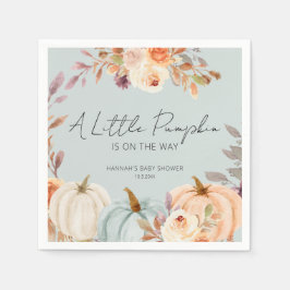 小さなかぼちゃが途中にある秋ベイビーシャワー スタンダードカクテルナプキン