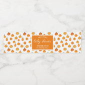 小さなかぼちゃが途中にある秋ベイビーシャワー ペットボトルラベル (シングルラベル)