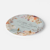 小さなかぼちゃが途中にある秋ベイビーシャワー ペーパープレート (アングル)